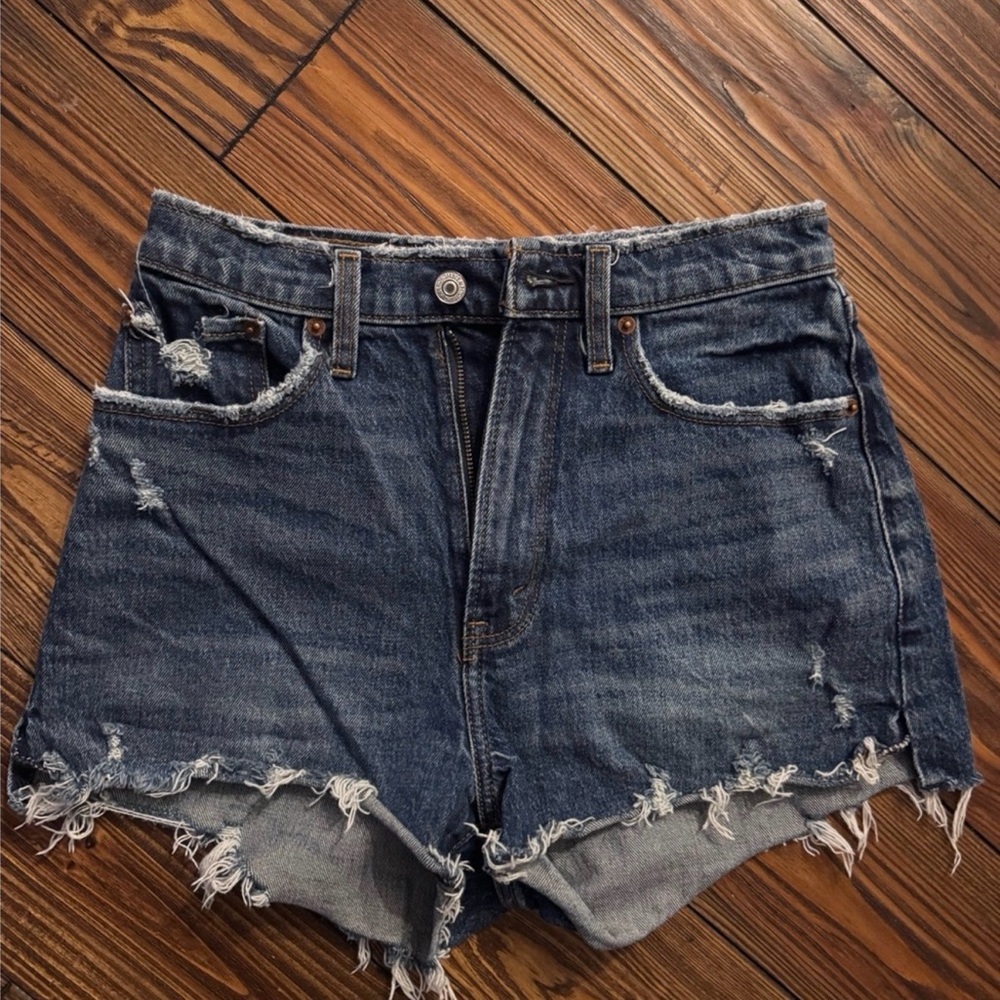 Abercrombie & Fitch Blue Distressed Jean Shorts Size 25